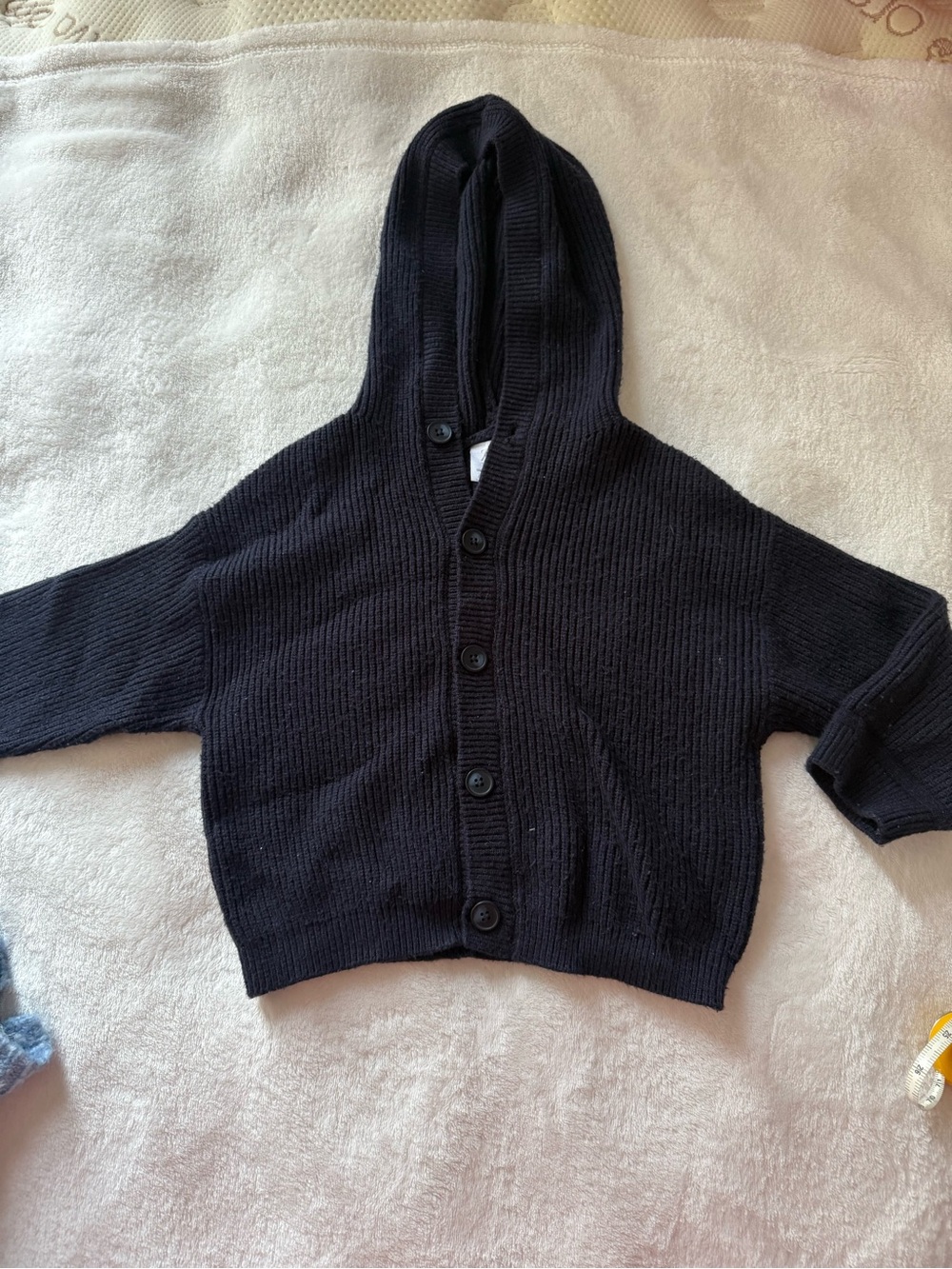 Zara navy Hooded Button-Up Knit Cardigan 18-24 month